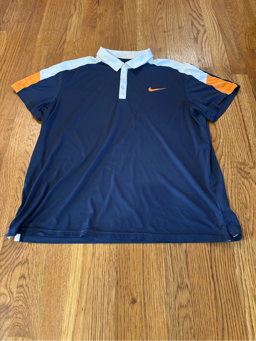 Nike Men’s Navy Polo with white & Orange Accents